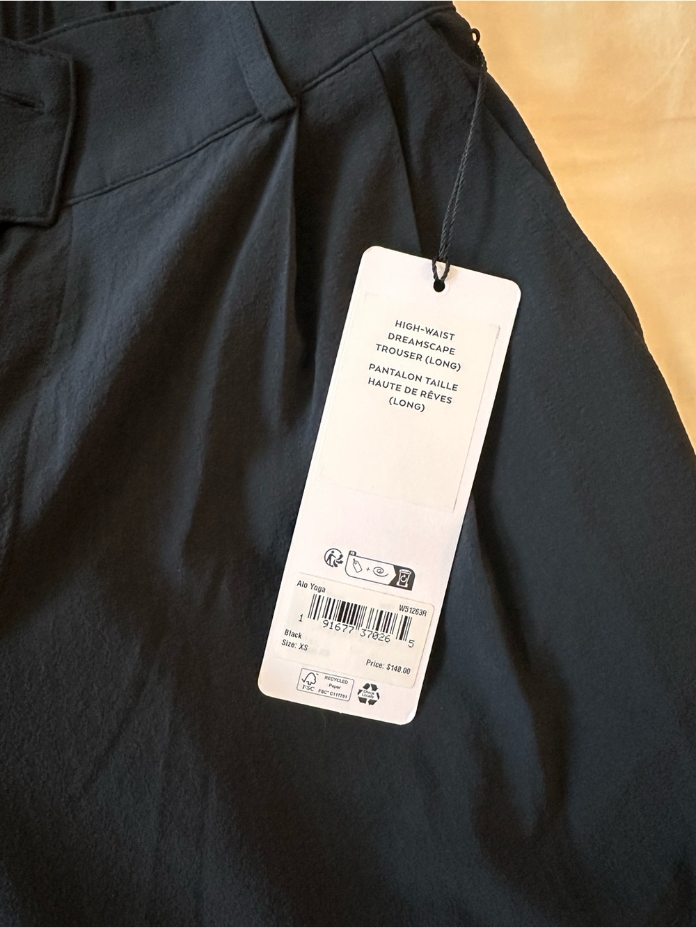 ALO Yoga Black Dreamscape Trousers size xs Long